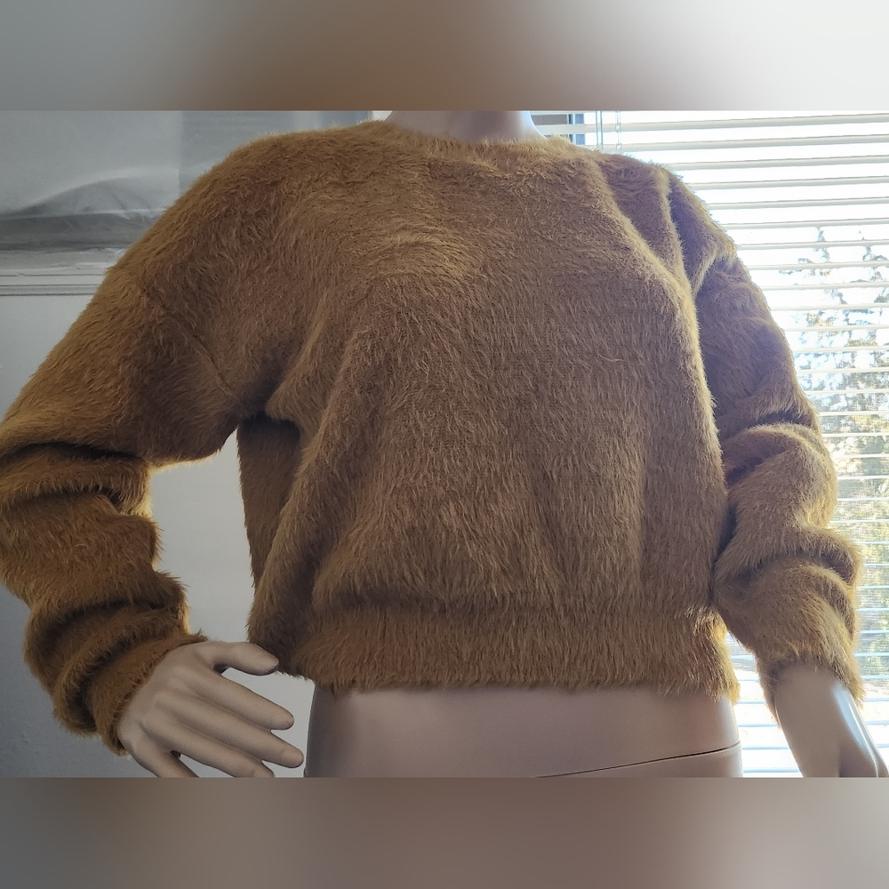 Golden Fuzzy Sweater. Soft To Touch, M